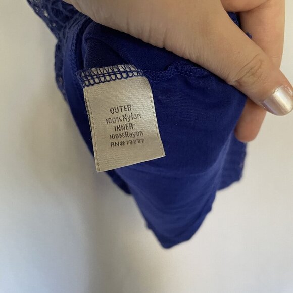 Lauren Conrad Womens Blue Lace Tank Top S lightweight summer top casual - Picture 6 of 6